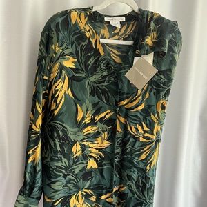 Jones New York 100% Silk Blouse Shirt long sleeve NEW size 12